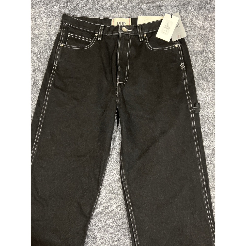 BDG Skate Fit Black Carpenter Jeans White Contrast Stitch 31x32 NEW